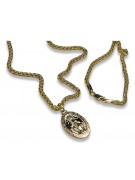 14k gold Mother of God medallion & Spiga chain pm006y&cc036y