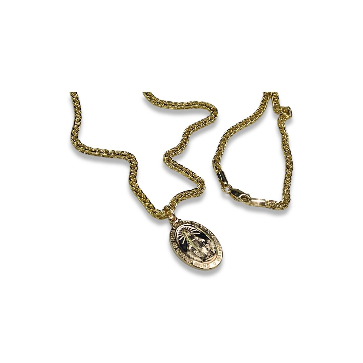 18K White Gold 1mm Spiga Chain Necklace 16 Pendant Charm Wheat:  39841659420741 | Canada