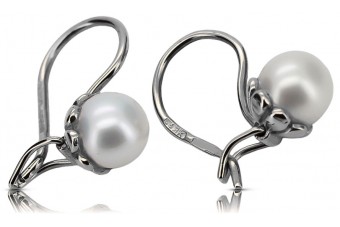 Silver 925 pearl earrings vepr008s Vintage