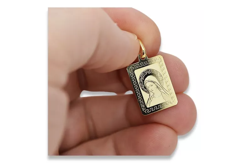 Pendentif icône médaillon Mary en or jaune 14 carats pm030y