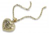Pendentif coeur moderne en or 14 carats avec chaîne d’ancrage cpn016y&cc003y