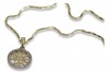 Colgante moderno de oro italiano árbol de la suerte con cadena sólida CPC007Y&CC033Y
