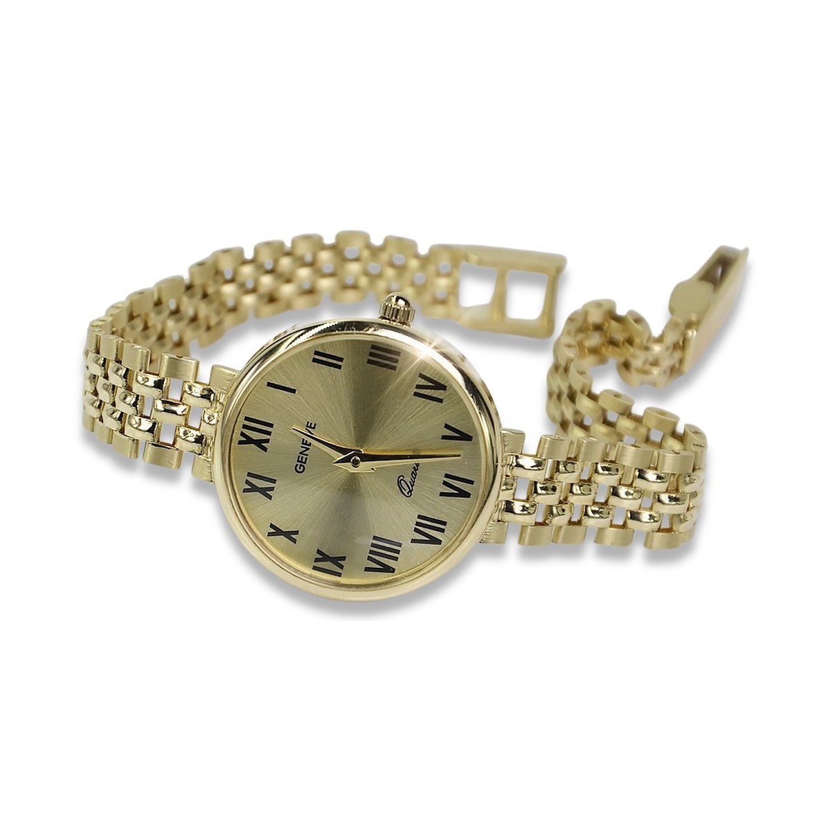 copie a superbului ceas de damă Geneve Lw011y din aur de 14k