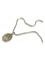 Медальйон Богородиці з золота 14 карат і ланцюжок зі змією pm005y&cc080y
