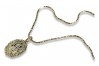 Medallón de la Madre de Dios de oro de 14k y cadena de serpiente pm005y&cc080y