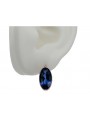 "Original Vintage Sapphire 14k 585 Rose Gold Dangle Earrings vec003" Vintage