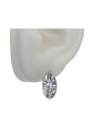 "Or rose 14 carats vintage d'origine avec zircon, boucles d'oreilles russe soviétique vec003" style
