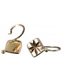 "Original Vintage 14K Rose Gold Square Earrings without Stones" ven049