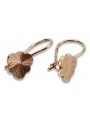 "Vintage No-Stone 14K Rose Gold Leaf Design Earrings" ven165