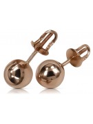 "Pure Vintage 14K Rose Gold Ball Earrings without Stones" ven043