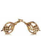 "Elegant Original Vintage 14K Rose Gold Leaf Earrings without Stones" ven051