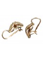"Original Vintage Leaf Design Earrings in 14K Rose Gold - No Stones" ven064