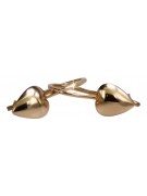 Authentic Vintage 14K 585 Rose Gold Heart Dangle Earrings, No Stones ven066