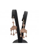 "Vintage Gipsy Earrings Crafted from 14K Rose Pink Gold Without Stones" ven067
