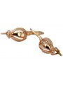 "Élégantes boucles d'oreilles feuilles en or rose 14 carats 585, style vintage" ven069