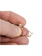 "Vintage 14K 585 Rose Gold Ball Earrings Without Stones" ven070