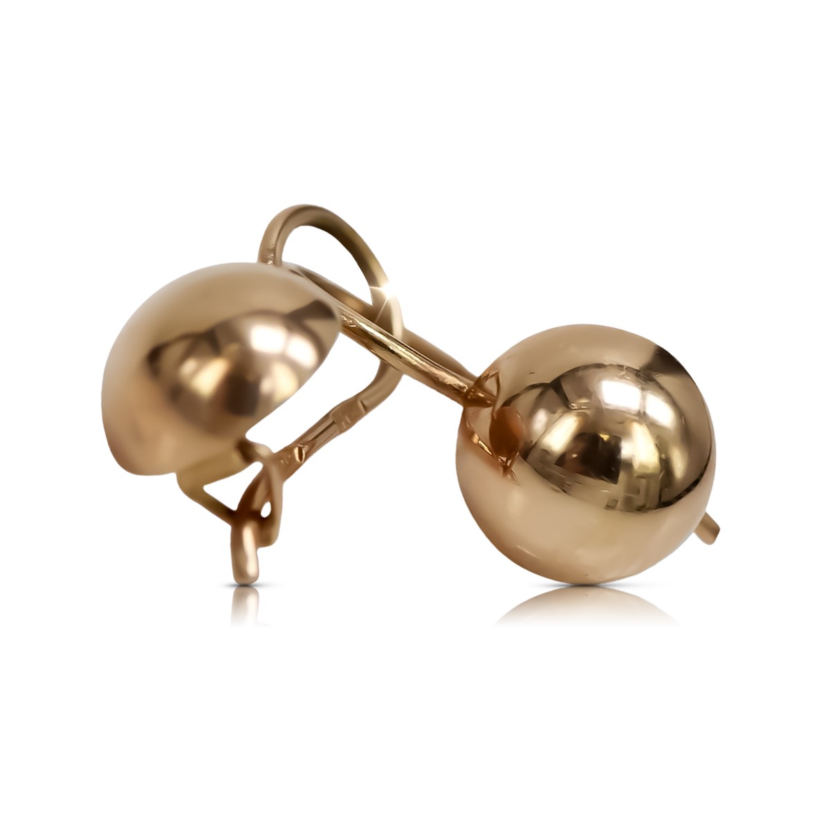 Keine Steine, 14K 585 Roségold Vintage Ball Ohrringe ven072