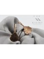 "Vintage No-Stone 14K Rose Gold Leaf Design Earrings" ven165