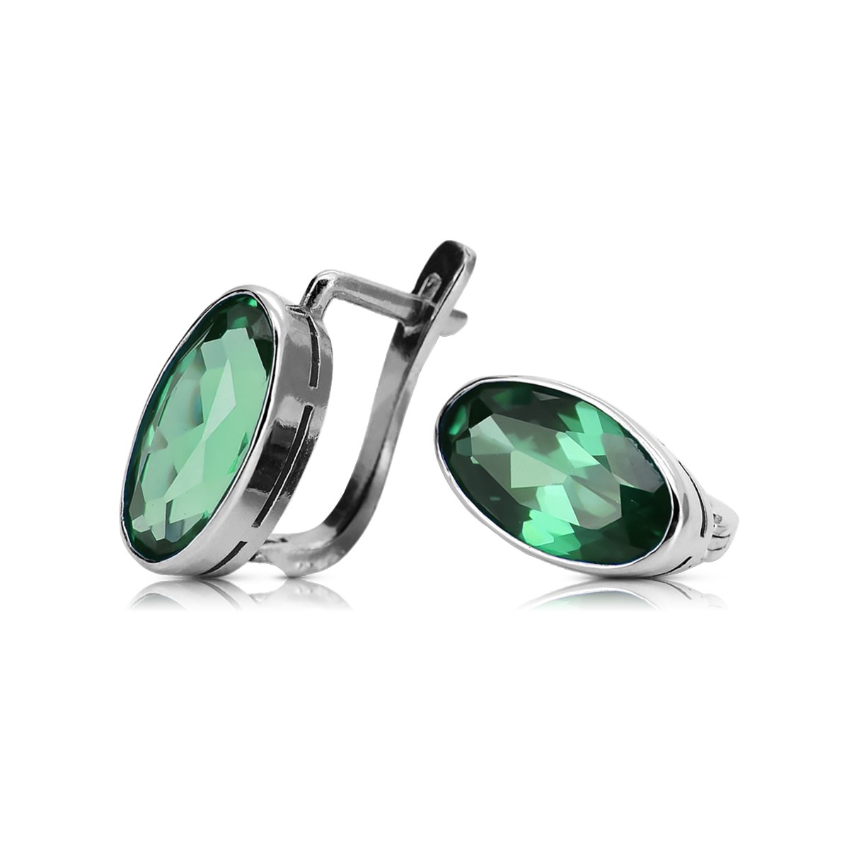 Vintage 925 Silver emerald earrings vec001s