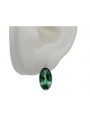 Vintage 925 Silver emerald earrings vec001s