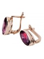 Vintage silver rose gold plated 925 ruby earrings vec001rp