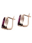 Vintage silver rose gold plated 925 ruby earrings vec001rp