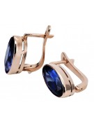 Vintage silver rose gold plated 925 sapphire earrings vec001rp