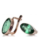 Vintage silver rose gold plated 925 emerald earrings vec001rp