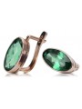 Vintage silver rose gold plated 925 emerald earrings vec001rp