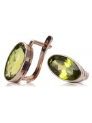 Vintage silver rose gold plated 925 peridot earrings vec001rp