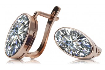 Vintage silver rose gold plated 925 zircon earrings vec001rp
