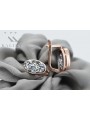 Vintage silver rose gold plated 925 zircon earrings vec001rp