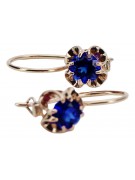 Original 14K Rose Gold Sapphire Earrings with a Vintage Russian Touch vec035