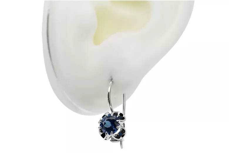 Silver 925 aquamarine earrings vec035s Vintage