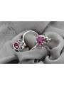 Boucles d'oreilles argent 925 rubis vec035s Vintage