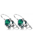 Boucles d'oreilles argent 925 émeraude vec035s Vintage