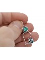Silver 925 emerald earrings vec035s Vintage