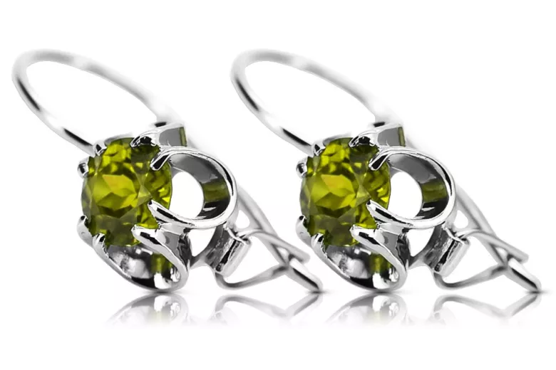 Pendientes plata 925 peridoto vec035s Vintage