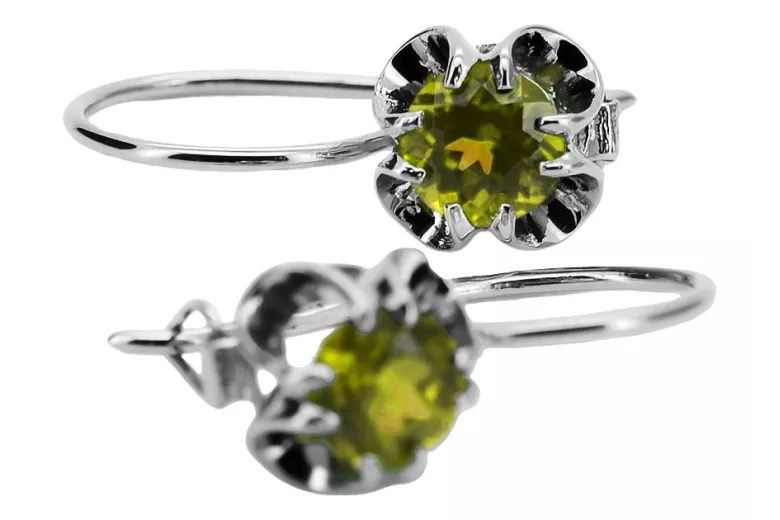 Pendientes plata 925 peridoto vec035s Vintage