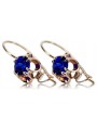 Silver rose gold plated 925 sapphire earrings vec035rp Vintage