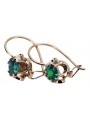Silver rose gold plated 925 emerald earrings vec035rp Vintage