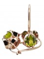 Silver rose gold plated 925 peridot earrings vec035rp Vintage