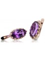Vintage Inspired 14K Rose Gold Amethyst Earrings - Authentic Jewelry vec174