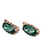 14K Rose Pink Gold Earrings with Dazzling Emeralds vec174