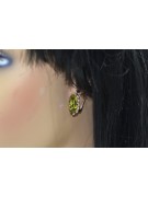Elegant Peridot Earrings in 14K Rose Pink Gold - Original Vintage Design vec174