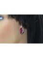Boucles d'oreilles rubis vintage argent 925 vec174s