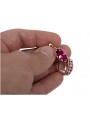 Vintage silver rose gold plated 925 ruby  earrings vec174rp