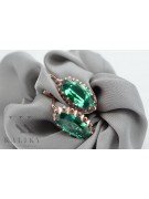 Vintage-Ohrringe aus rosévergoldetem 925-Smaragd-Silber vec174rp