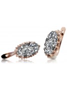 Vintage silver rose gold plated 925 zircon earrings vec174rp