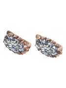 Vintage silver rose gold plated 925 zircon earrings vec174rp